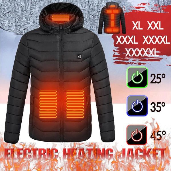 Vestes pour hommes vente Usb manteau chauffant électrique veste à capuche gilet chauffant hiver thermique plus chaud hommes Smart Down rembourré veste hommes