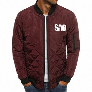 Chaquetas de los hombres SAO Sword Art Online Invierno Anime COS Ropa Espesar Fleece Raya de color sólido Jersey de los hombres ropa de cuna y3LH #