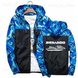 Sea Doo Seadoo Moto heren nieuwe gesplitste camouflagejassen lange mouwen rits hoodies print casual jassen windjack topkleding T230919