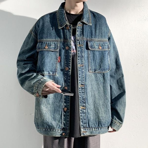 Vestes pour hommes Vendre American Made Old Washed Jean Jacket Trendy Brand High Class Fried Street Work Vintage Coat Top