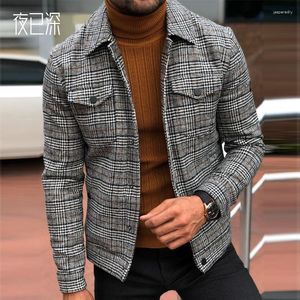 Vestes pour hommes Vendre Veste 2023 Slim Fit Casual Mode Tendance Automne Plaid À La Mode Top Coat