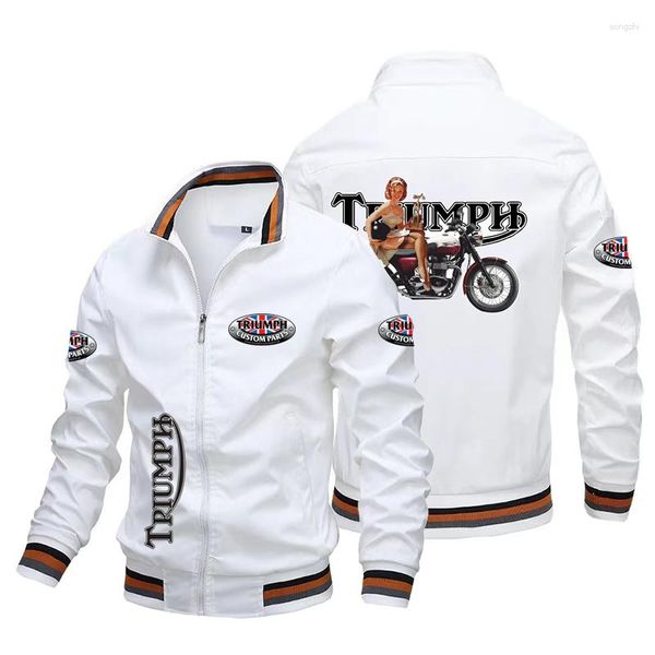 Vestes pour hommes vendant mince cardigan fermeture éclair moto logo veste courte manteau de mode décontracté VTT charge C