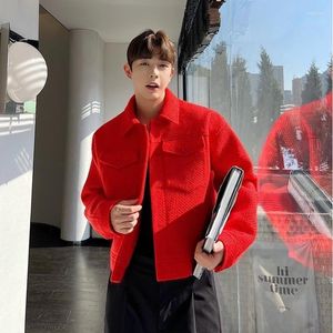 Vestes pour hommes Senior Beau Printemps Hommes Manteau Poche Poitrine Boutons Veste Courte Automne Date Dîner Banquet Tendance Streetwear