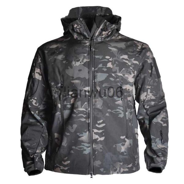 Chaquetas para hombres tiburones tiburones chaqueta militar de caparazón de caparazón impermeable a prueba de viento camuflaje uniforme militar tad chaqueta táctica hombres lurker j230811