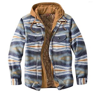 Gewatteerde geklede button down jassen plaid flanel met kap winter fleece casual controleer blouse dikke warme tops