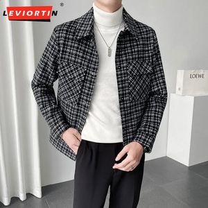 Vestes pour hommes Trench-Coat à simple boutonnage Veste à carreaux rétro Automne et hiver Veste en laine courte pour hommes Veste pour garçon S-3XL 231118