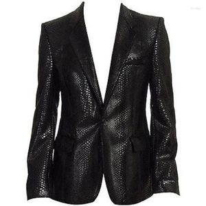 Vestes pour hommes Veste à motif de serpent Cardigan Véritable peau de mouton Slim Fit Costume de mode Tendance européenne et américaine