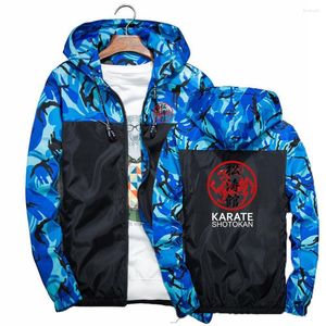 Chaquetas de hombre Sokan Karate Bujinkan Dojo cortavientos moda Casual Patchwork chaqueta Zip Up abrigo de camuflaje con capucha para hombre prendas de vestir