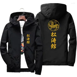 Chaquetas para hombres Sokan Karate Tiger con capucha Street Windbreaker Chaqueta Abrigo de gran tamaño Slim Fit Pilot Parkas Sudadera con capucha Ropa 6XL