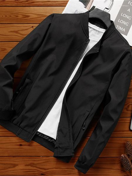 Chaquetas para hombre, chaqueta de uniforme de béisbol sólida, abrigo de manga larga coreano de otoño 2023, ropa informal ajustada sin cuello para jóvenes