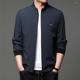 Chaquetas para hombre, chaqueta con cremallera de Color sólido de marca, ropa para hombre, otoño invierno, llegada, abrigo cortavientos informal de negocios clásico Z8140