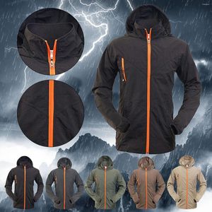 Vestes pour hommes couleur unie coupe-vent et imperméable à la pluie escalade girafe veste de pluie hommes gonflé hiver flanelle pour hommes