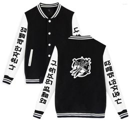 Herenjacks solo de nivelamento agasalho jaqueta beisebol moletom masculina harajuku streetwear coreano manga roupas mais tamanho