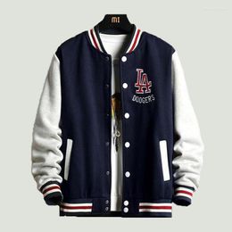 Herenjacks sport honkbal heren letter borduurwerk patchwork bommenwerper jassen casual losse varsity jas paren lente herfst tops