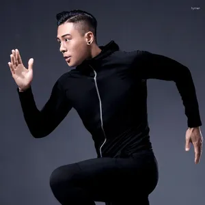 Vestes de sport serrées pour hommes, séchage rapide, vêtements d'entraînement, de course, à capuche, fermeture éclair, anti-transpiration, Fitness, Cardigan