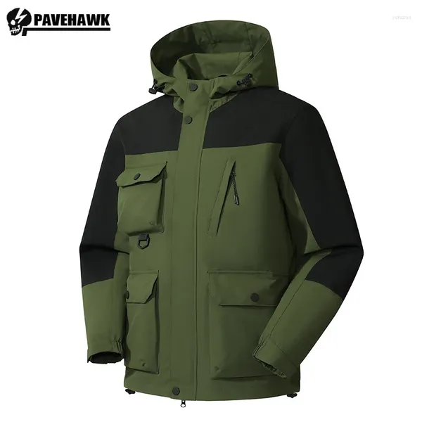 Chaquetas para hombres deportes impermeable hombres chaqueta camping trekking al aire libre pareja outwear moda con capucha multi bolsillo masculino cortavientos unisex