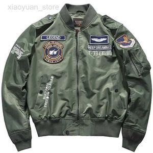 Chaquetas para hombre Spring Air Force MA1 Chaqueta piloto Chaqueta de béisbol bordada coreana para hombre Primavera y otoño Abrigo militar grande Etiqueta de moda HKD230710