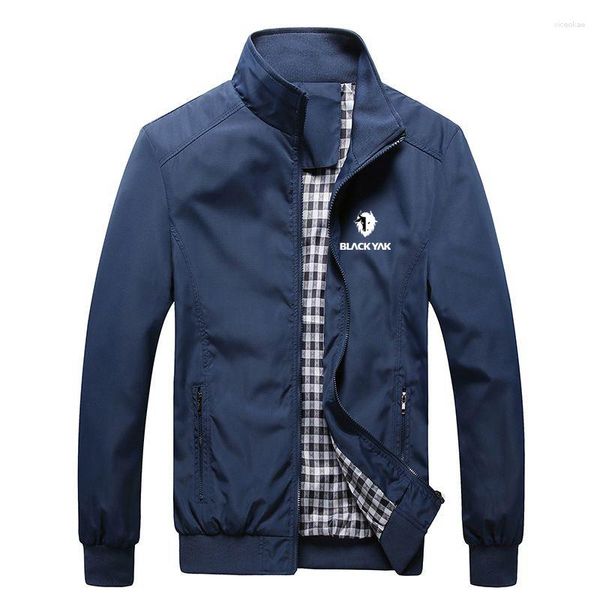 Vestes pour hommes printemps et automne marque veste manteau d'affaires col haut fermeture éclair lâche coupe-vent haut tendance M-8XL