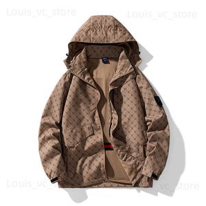 Herenjassen Lente en herfst nieuwe stijl jas heren winddicht waterdicht fashion baggy capuchon T230910