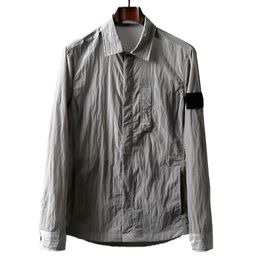 Vestes pour hommes printemps et été métal série nylon veste hommes mince revers manteau