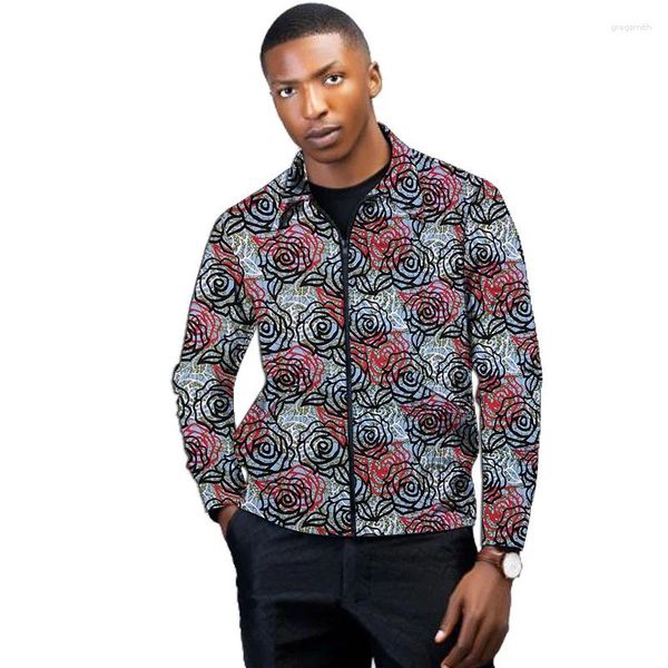 Vestes pour hommes Arrivées de printemps Manteau court imprimé africain Mode nigériane Mâle Turn Down Collier Veste sur mesure