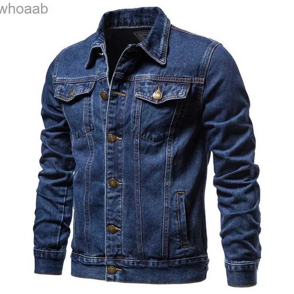 Chaquetas para hombres Primavera Otoño Algodón Jeans Chaqueta Moda Denim Chaquetas Abrigo Turn Down Collar Casual Bomber Jacket Hombres Ropa Outwear YQ231207