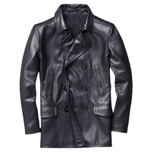 Menores de chaquetas para hombres Autumn Autumn Genuine Cow Leather Men Real Coats REAL OUTROLEA CASA Long Motorcycle Man 230814