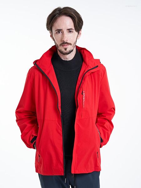 Chaquetas para hombre primavera otoño rompevientos con capucha para hombre chaqueta informal de talla grande bolsillos con cremallera sombrero impermeable moda rojo prendas de vestir abrigos 8XL