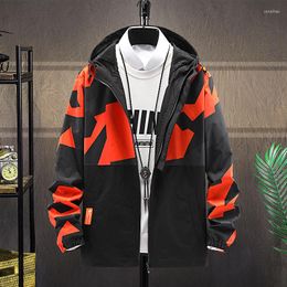 Herenjacks Spring herfst Jacket Men Fashion Streetwear Hip-Hop Style Mens Bomber Hooded Zipper Trendy Borduurwerk mannelijke windjager