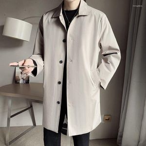 Herenjacks Spring herfst Jacket Men Fashion Loose Fit Trench Coat Streetwear Solid Color Male Mannelijk Casual Wind Breaker Q446