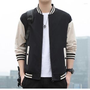 Vestes pour hommes printemps automne veste de Baseball pour hommes col montant Style coréen décontracté et manteaux mâle Slim Fit Bomber Polyester