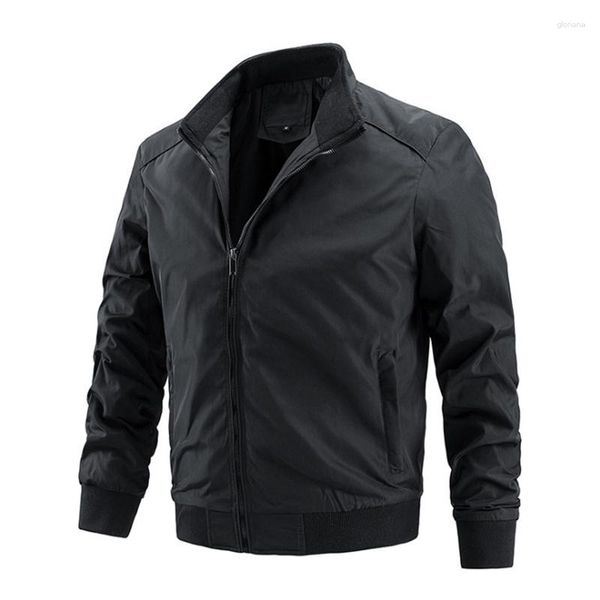 Chaquetas para hombres Primavera Otoño Chaqueta para hombre Slim Fit Ropa deportiva delgada Cremallera Cortavientos Hombres Ejército Abrigo verde Abrigo impermeable al aire libre Outwear