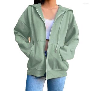 Herenjassen lente herfst herfst solide kleur hoodie sweatshirt lange mouw jas dames street ritssluiting top top