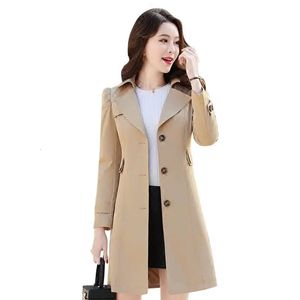 Herenjassen Lente Herfst Trenchcoat Slanke Trenchcoat met enkele rij knopen Dames Trenchcoat Lange Dames Windbreakers Grote maten Overjas Femmino 231009