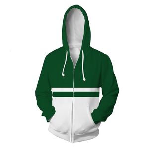 Herenjassen lente herfst zipper hoodies heren dames kinderen 3d printer hoodie zip sportkleding groen casual heren kleding 230222