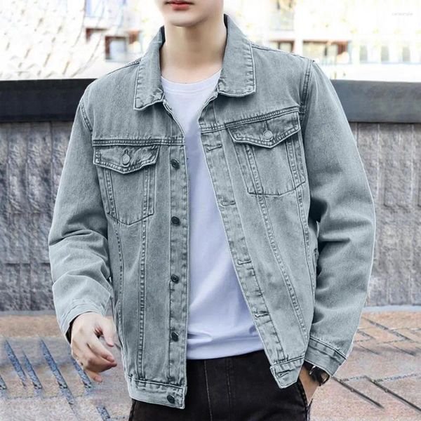 Vestes pour hommes printemps veste hommes de style hop rétro Denim avec revers multiples pour le manteau de streetwear plus taille unique