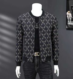 Chaquetas de hombre Primavera Nuevos hombres Chaquetas con estampado floral Cárdigan Abrigos con cremallera Chaqueta de bombardero de moda Abrigo cortavientos ajustado para hombre Tallas grandes