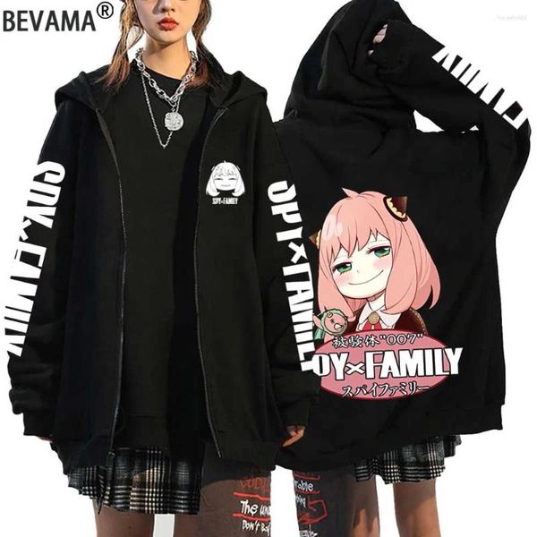 Vestes pour hommes Spy X Family Sweat à capuche Anya Imprimer Vêtements Anime Zip Jacket Y2k Uniesex Top Loose Casual Sweat-shirt Polaire Manteau