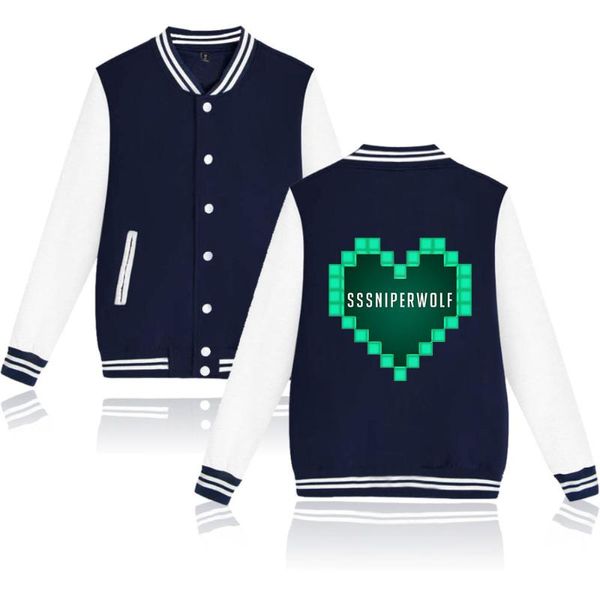 Vestes pour hommes SSSniperWolf printemps col rond motif imprimé Baseball chemise confortable Streetwear Style Harajuku Couple veste hommes