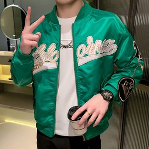 Vestes pour hommes Timbre Veste Manteaux Imprimer Lettre Patch Baseball Veste Hommes Hip Hop Couple Streetwear Broderie Stade DJ Club Bomber Veste 230713