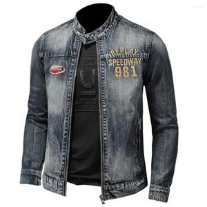 Chaquetas de hombre Street Autos Bomber Jacket Coat para hombre de alta calidad para hombre Denim bordado prendas de vestir exteriores ropa Casual hombre 4XL