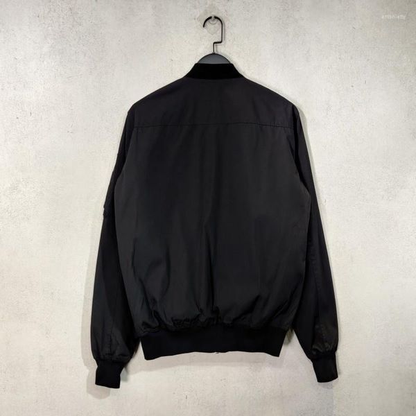 Vestes pour hommes rue haute automne hommes Bomber veste col montant à manches longues Harajuku vêtements d'extérieur décontractés gothique fermeture éclair noir Cargo mâle