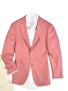 Herenjacks Stijlvol op maat gemaakte herenjack casualluxury materiaal zijden wol linnen gemengd gemaakt om blazer grapefruit kleurlicht te meten