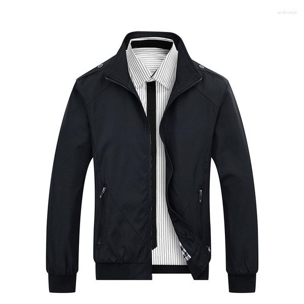 Chaquetas para hombre Chaqueta con estilo Otoño Versión coreana Color sólido Tendencia informal Moda y corte ajustado