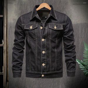 Vestes pour hommes Élégant revers Hommes Manteau Veste en jean à la mode Slim Fit Style Couleur unie pour les motocyclistes disponibles en coton