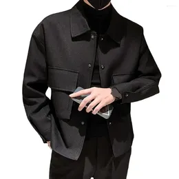Vestes masculines Élégantes hommes enveloppez la couleur de couleur solide de style coréen