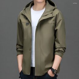 Vestes pour hommes Hommes élégants Gris Armée Vert Noir Veste Printemps Automne Manteau à capuche Mâle Casual Confortable Vêtements d'extérieur Boylish Vêtements minimalistes 2024