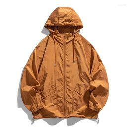 Jaquetas masculinas de verão largas largas protetor solar jaqueta masculina fina roupas de proteção solar moda coreana casaco de pele de rua agasalhos masculino feminino