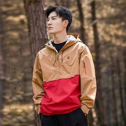 Men S Jackets zomer Single Layer pullover jas contrast winddichte waterdichte halve ritssluiting buiten XHW103023 230814