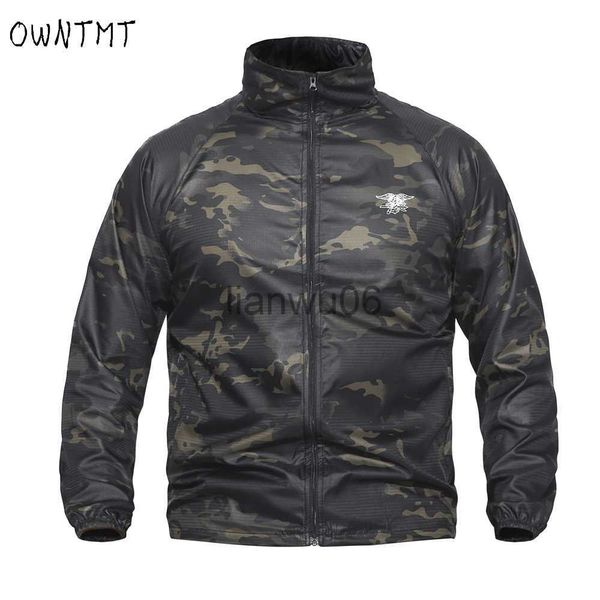 Jackets para hombres Tácticas de verano SEAL LIGERO DE CAMULA DE CAMULPA Men impermeables Capucha delgada Rairbreak Breakbreaker Military Army Jackets J230811